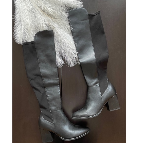 March Fisher Over the Knee Boots Black - Picture 1 of 7